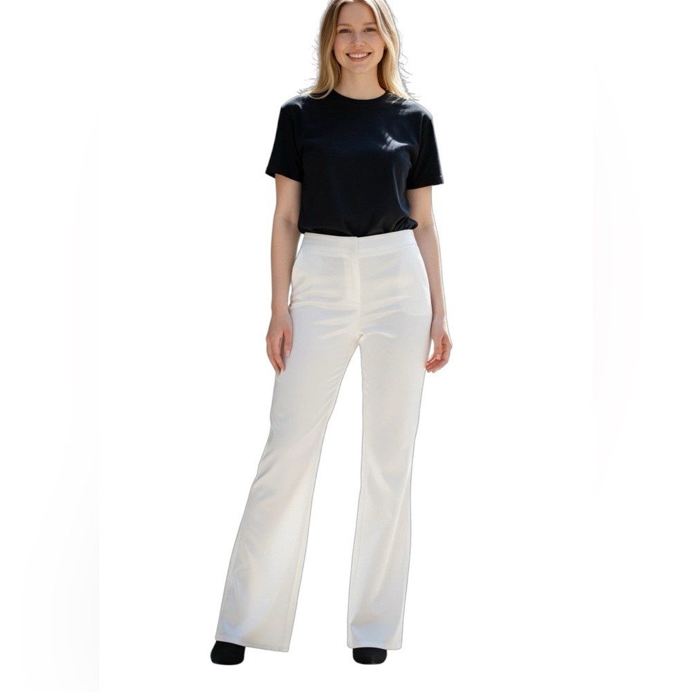 Veronica Beard High Rise Winter White Cream Stretch Business career pants 0